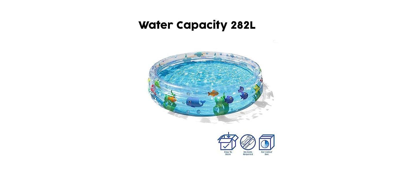 Детская игрушка GNUADZ Ocean Design Inflatable Vinyl Kiddie Pool, Ages 3+, цвет: Океанский — фото 4