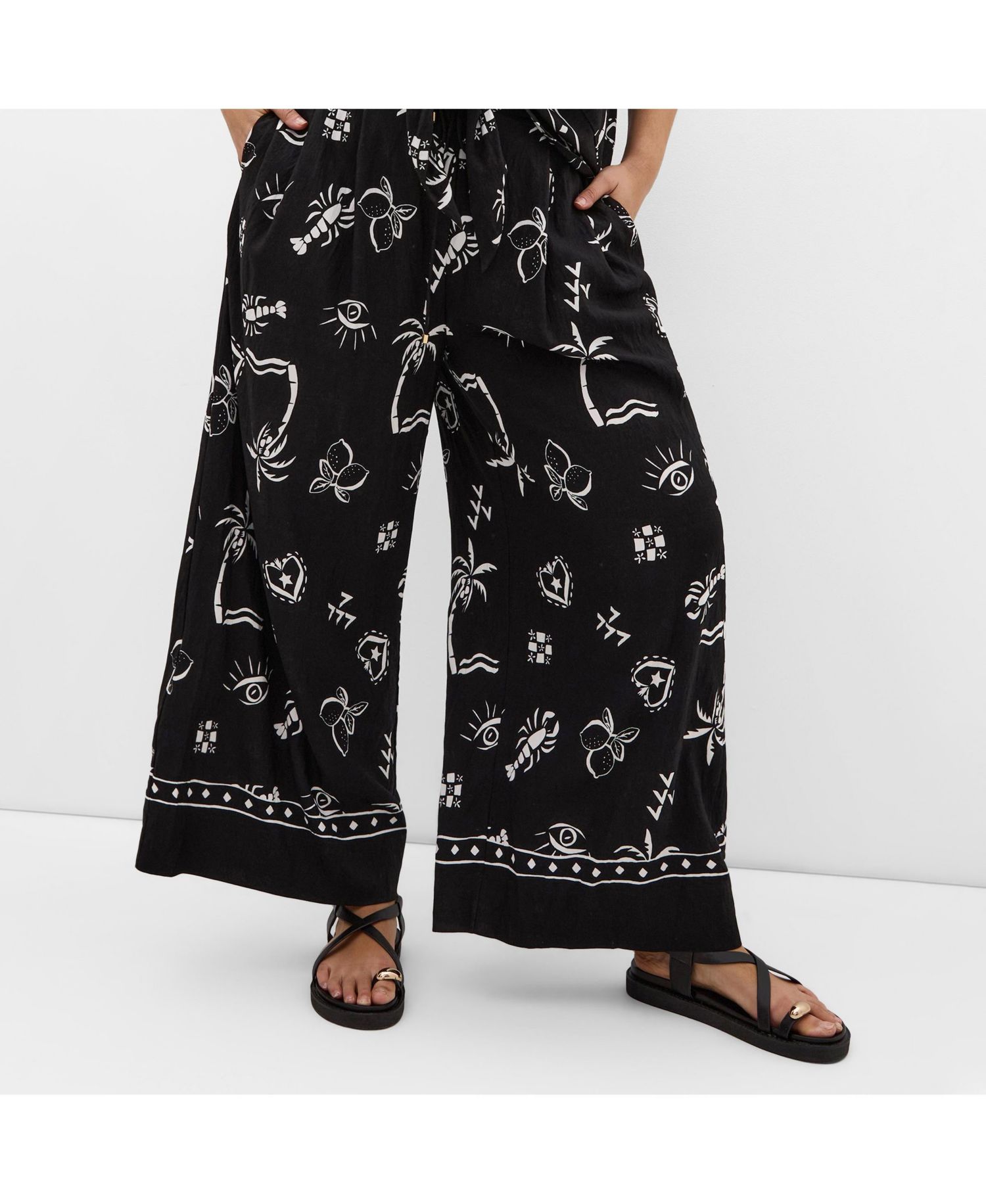 Women's Resort Border Print Pant