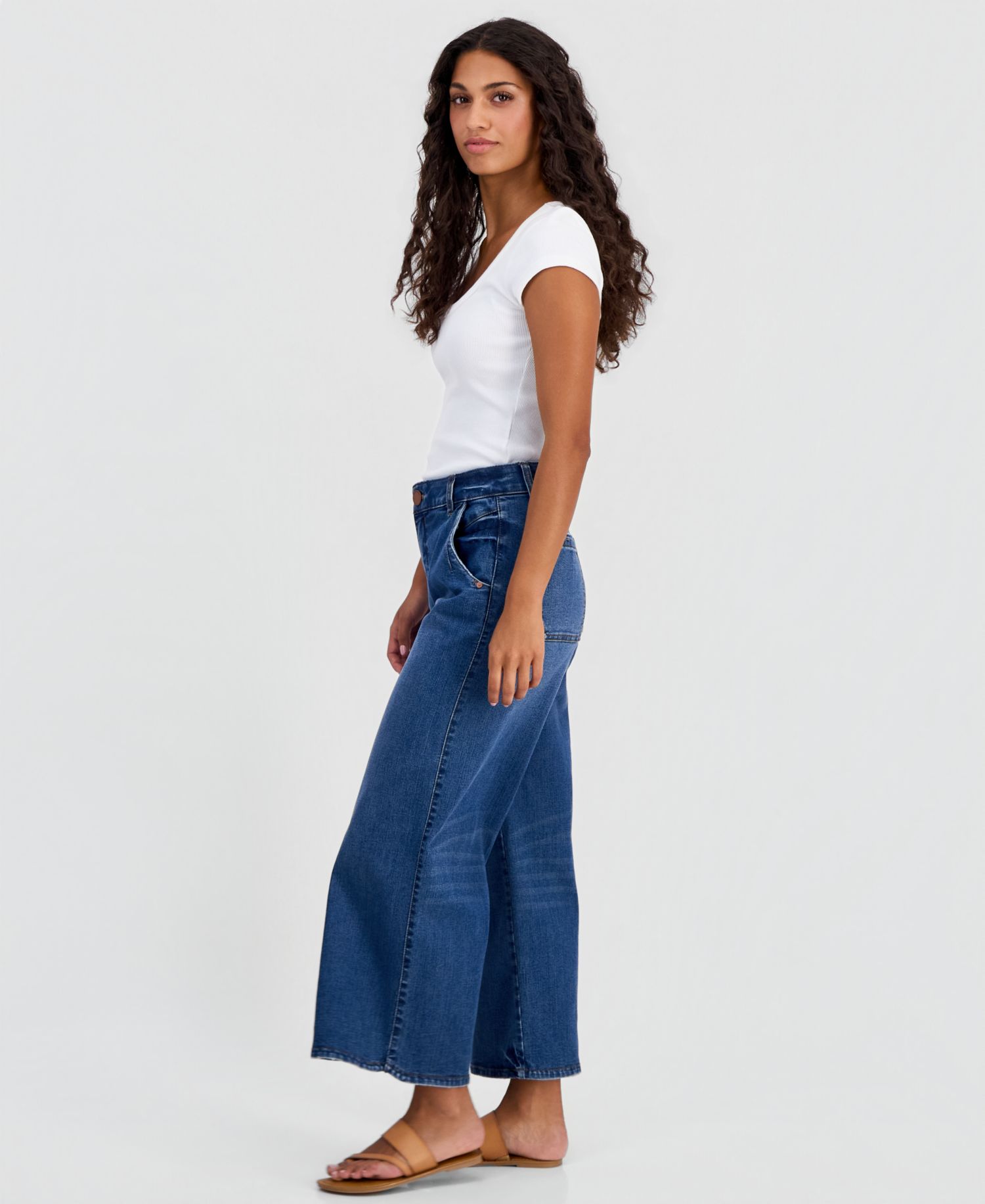 Petite AbSolution Skyrise Crop Wide-Leg Jeans
