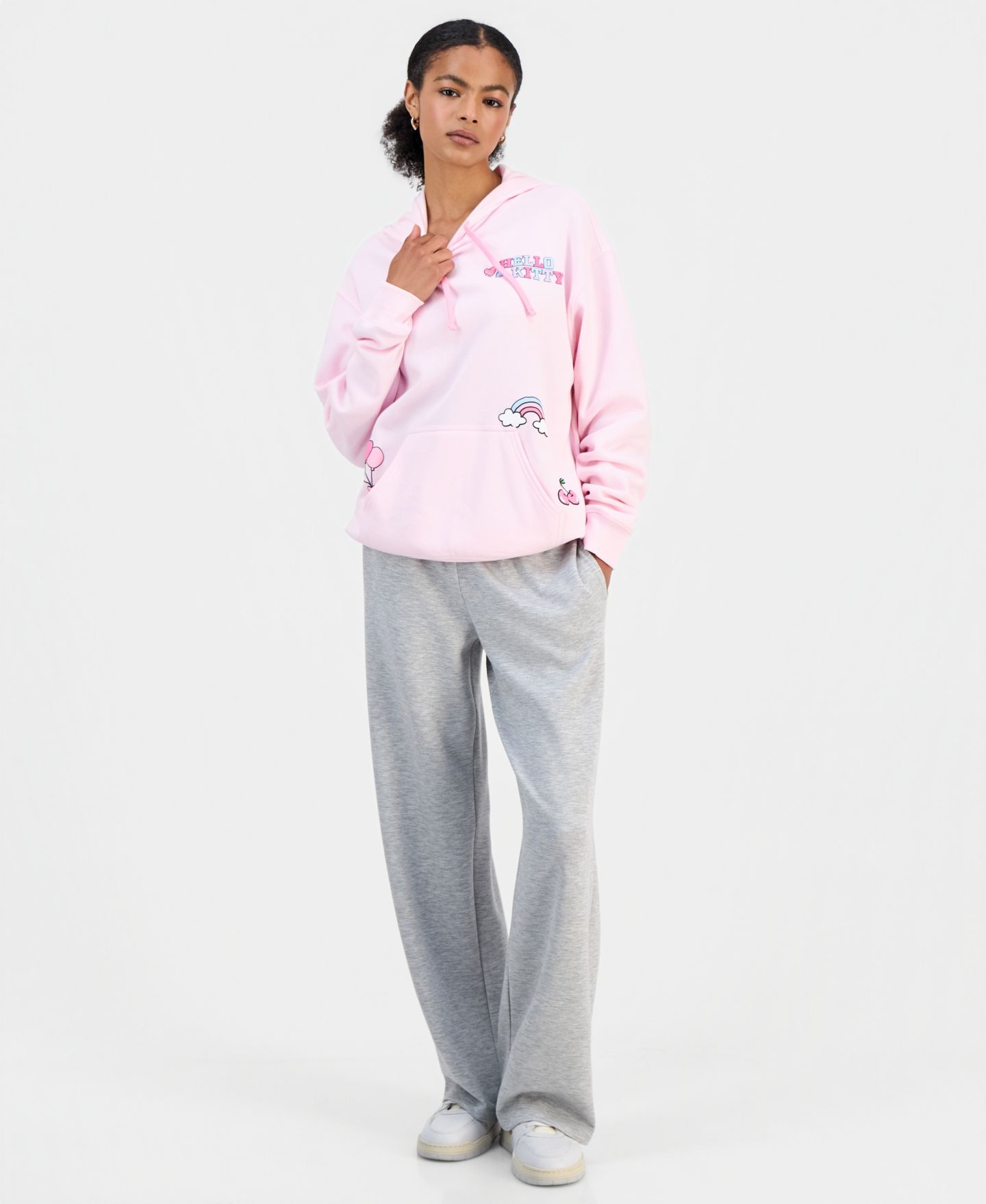 Женское худи Sanrio Juniors' Hello Kitty Graphic, цвет: Ballet Slipper — фото 4