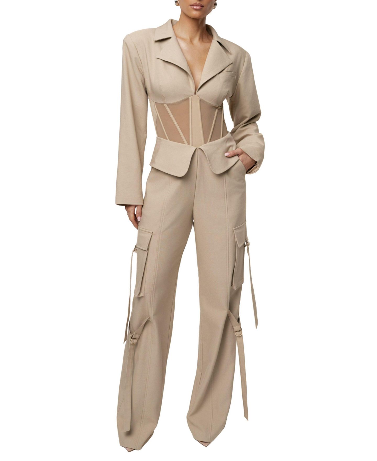 Женские брюки JLUXLABEL Downtown Cargo Pant, цвет: Серо-бежевый — фото 7
