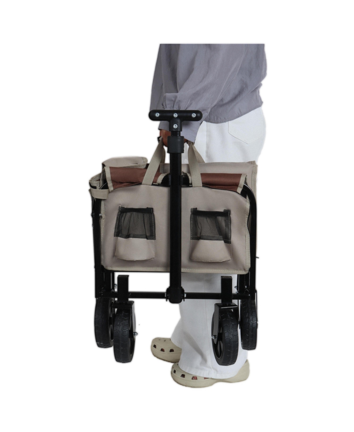 Mondawe All-in-One Convertible Camping Utility Carts - Bench Seat, Dog Tether w/ 360degree(s) All-Terrain Wheels