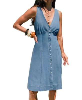 Women's Message Received Denim Mini Beach Dress