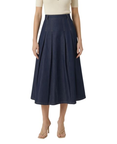 Женская юбка Modenaire High-Waist Pleated A-Line Midi