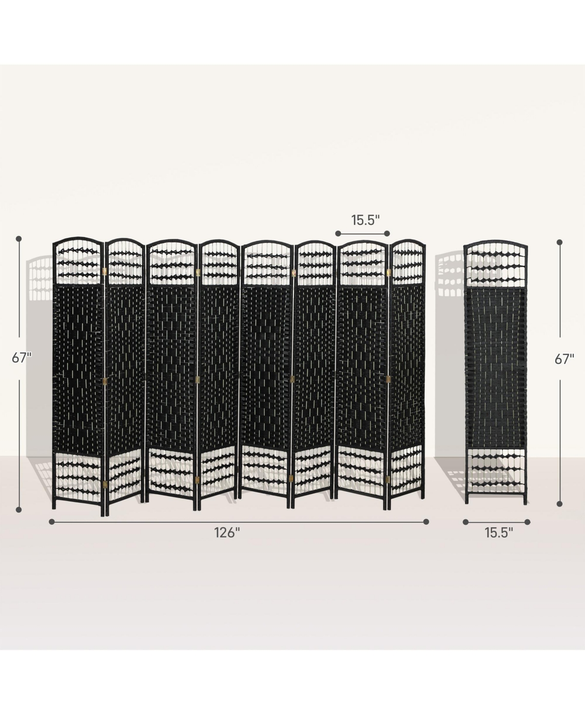 Homcom Panel Room Divider, Folding Screen, 5.6