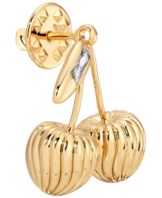 Gold-Tone Sweet Cherry Brooch