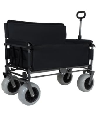 3-in-1 Convertible Folding Storage Wagon Utility Carts - Bench Seat with 180 Littre Capacity, All-Terrain Wheels