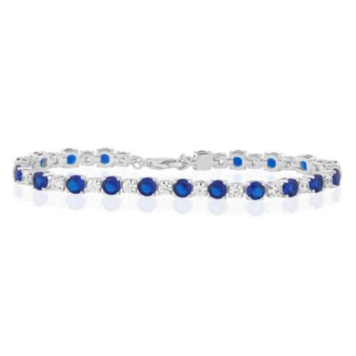 Radiant Alternating Round Color and Clear CZ Tennis Bracelet