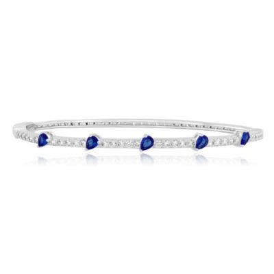 Radiant Pear-shaped and Round Cubic Zirconia Bangle