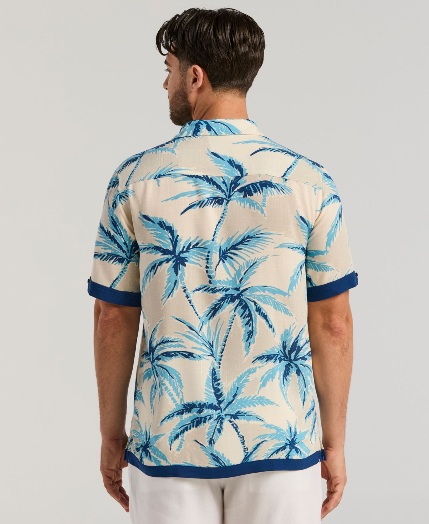 Men's Two-Tone Palm Print Shirt