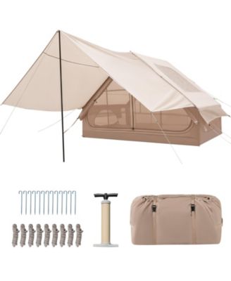 4-6 Person Inflatable Camping Tent with Covered Porch, Carrying Bag and Quick Air-Beam Setup