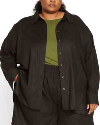 Plus Size Dawn Linen Hi Low Tunic