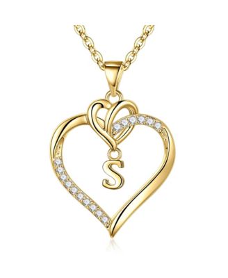 Heart Initial Necklace Women Gift Mother's Day