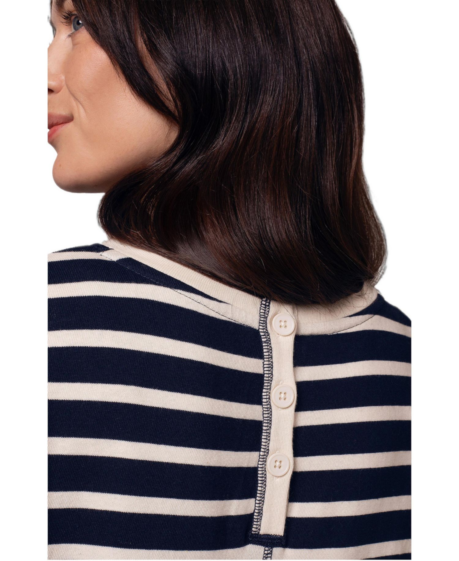 Women's Striped Knee Length Jersey Dress
