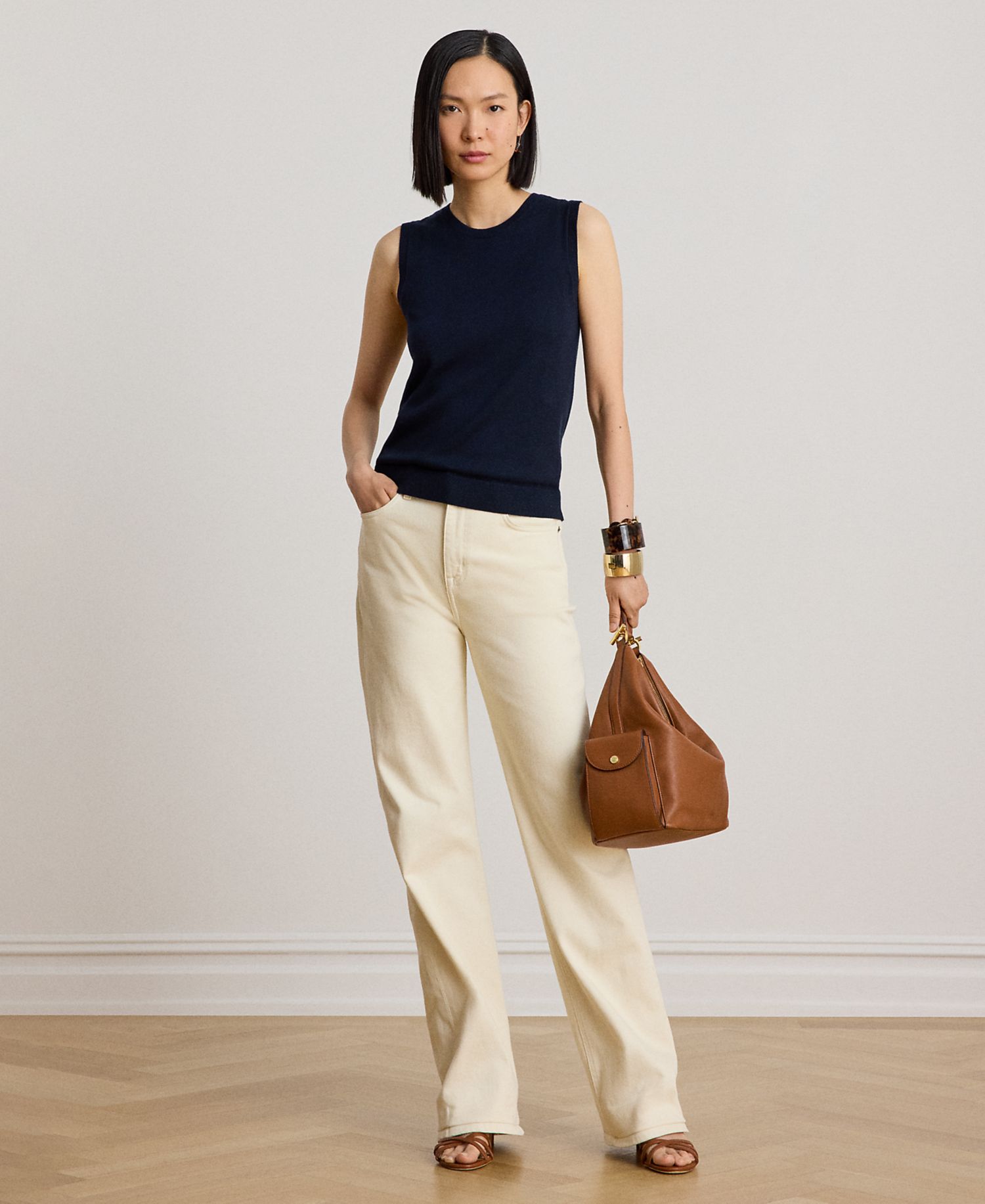 Petite High-Rise Straight-Leg Jeans