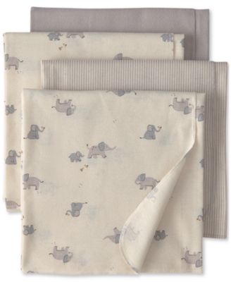 Baby Boys' and Baby Girls' Elephant Receiving Blankets, 4-Pack