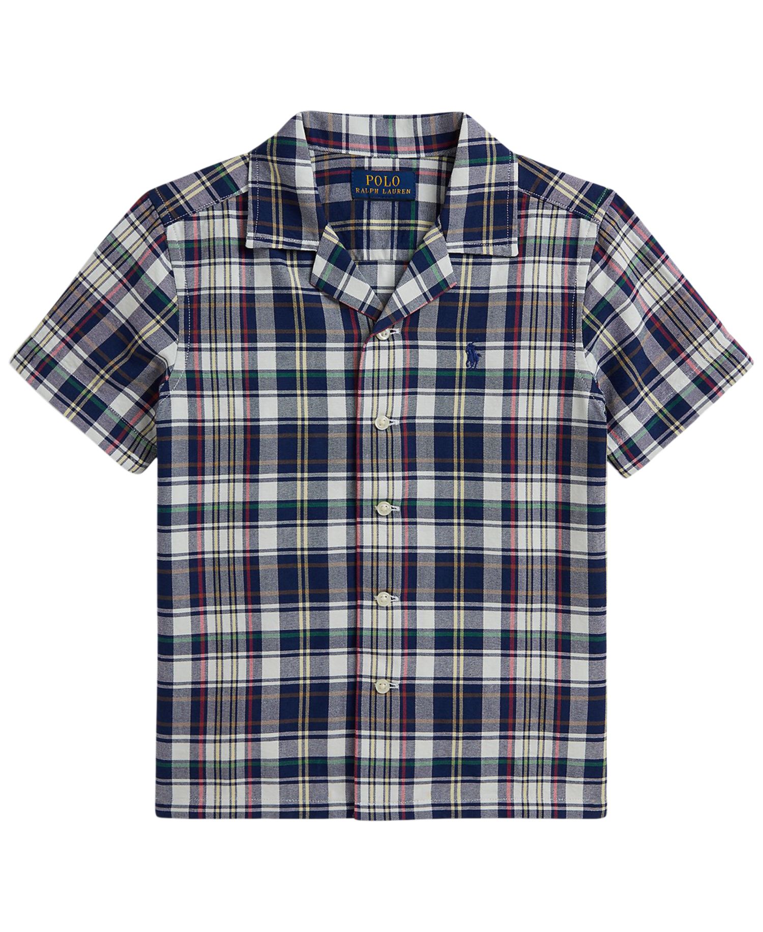 Boys' 2-7 Plaid Cotton Oxford Camp Shirt