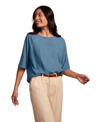 Women's Celtic and Co. Linen Blend Short Sleeve Swing Top