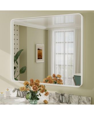 48" x 40" High-Strength Tempered Glass and Aluminum Alloy Framed Wall Decor Bathroom Vanity Mirror