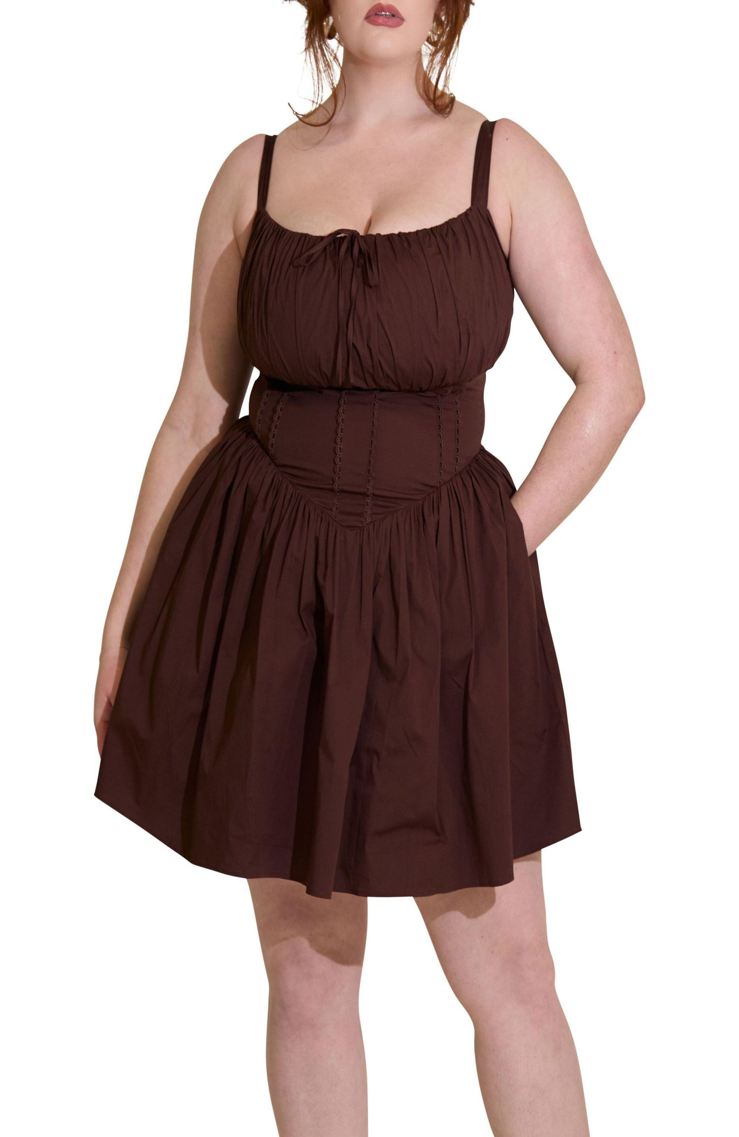 Women's Camille Fuller Bust Cotton Mini Corset Dress