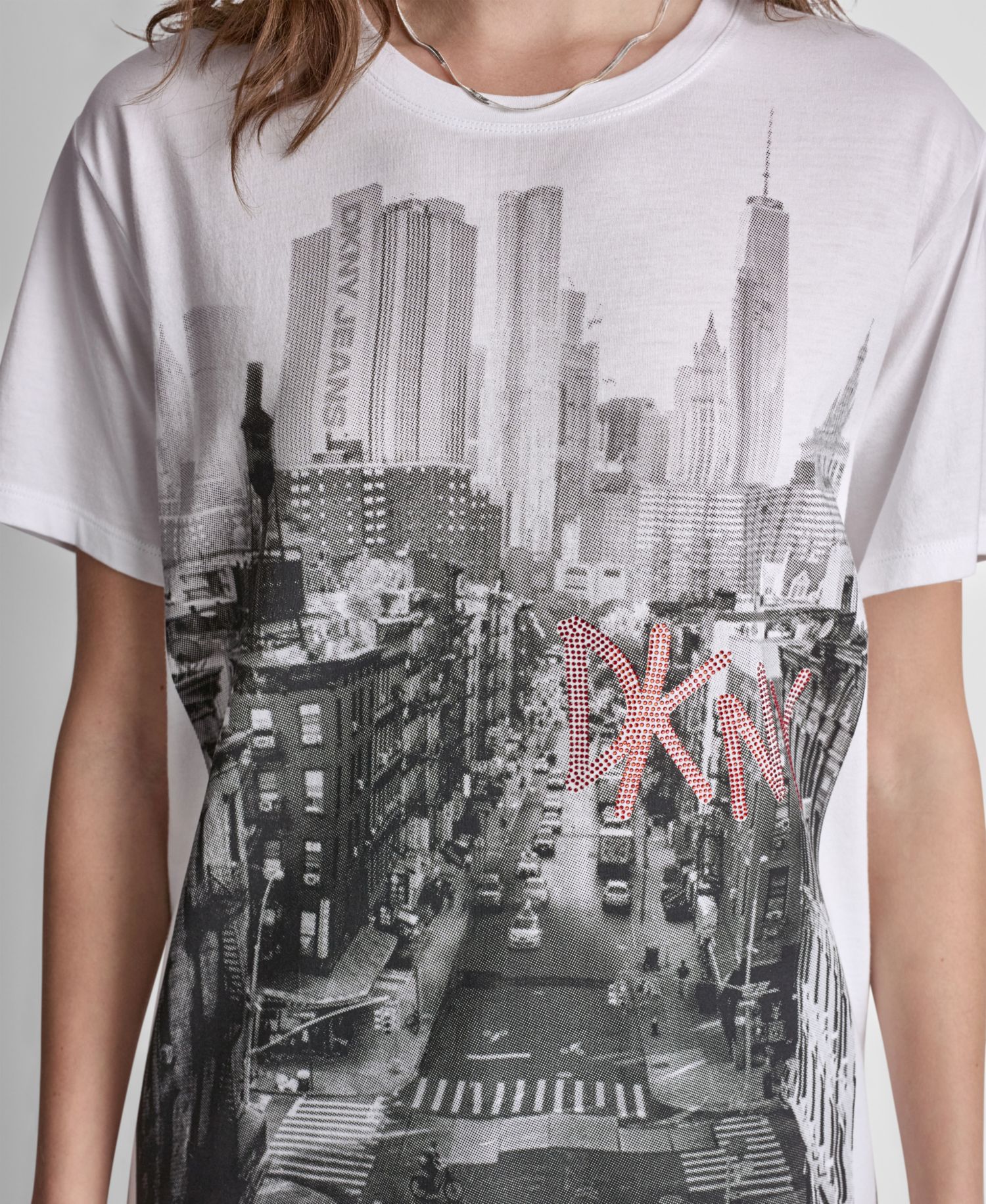 Petite New York Stacked Sequin Logo Short-Sleeve T-Shirt