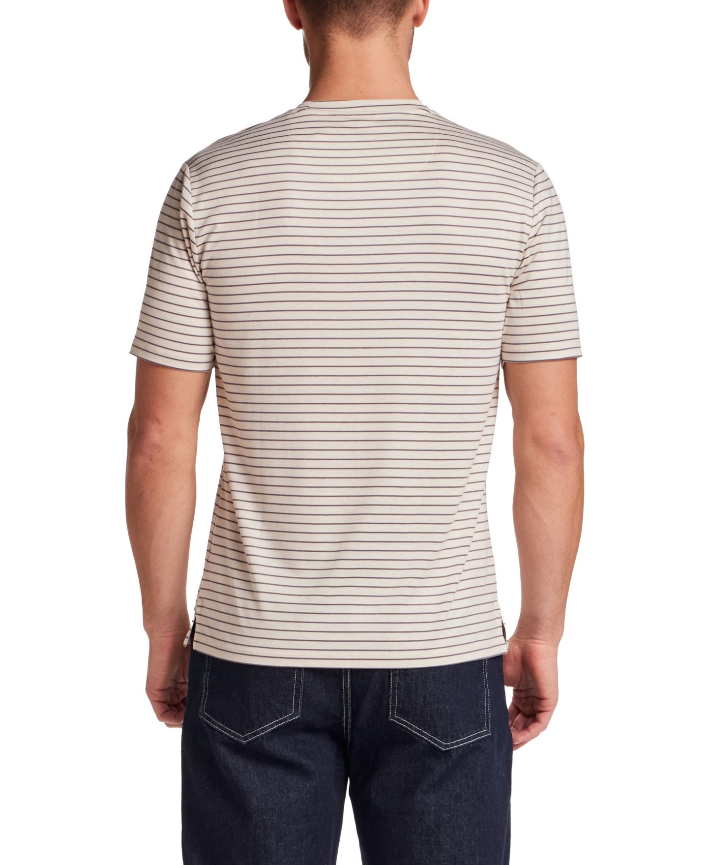 Мужская футболка Weatherproof Vintage Dobby Striped Crewneck, цвет: Каменный серый — фото 4