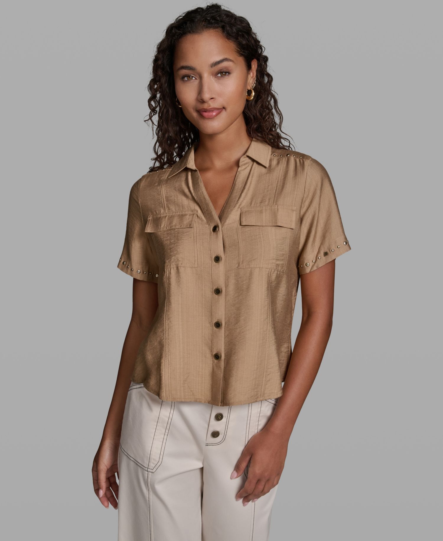 Petite Short-Sleeve Blouse