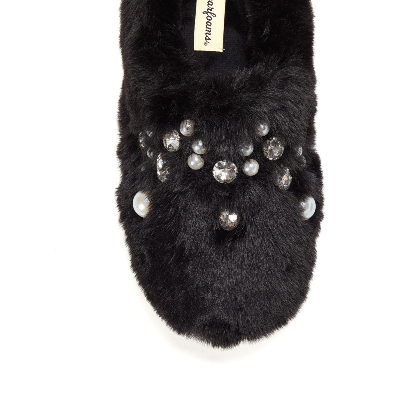 Женские сабо Dearfoams Annabelle Pile Clog Slipper with Embellishment, цвет: Чёрный — фото 3