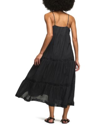 lucky brand black dress Women's Embroidered Tiered Button Through Midi Size:4-5 Years (120cm)