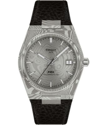 Unisex Black Leather Bracelet Watch, 38mm