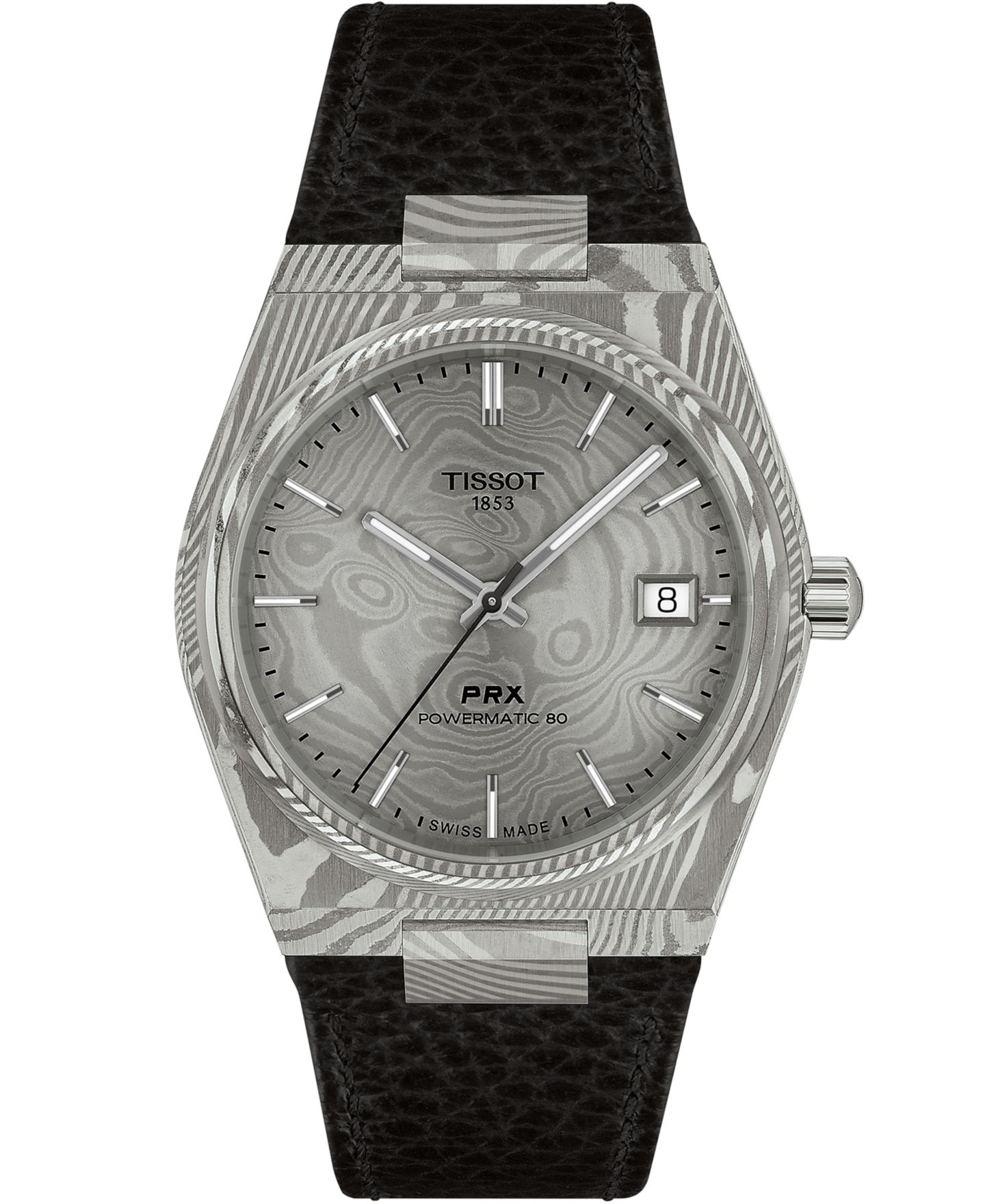 Часы Tissot Unisex Black Leather Bracelet Watch, 38mm — фото 1