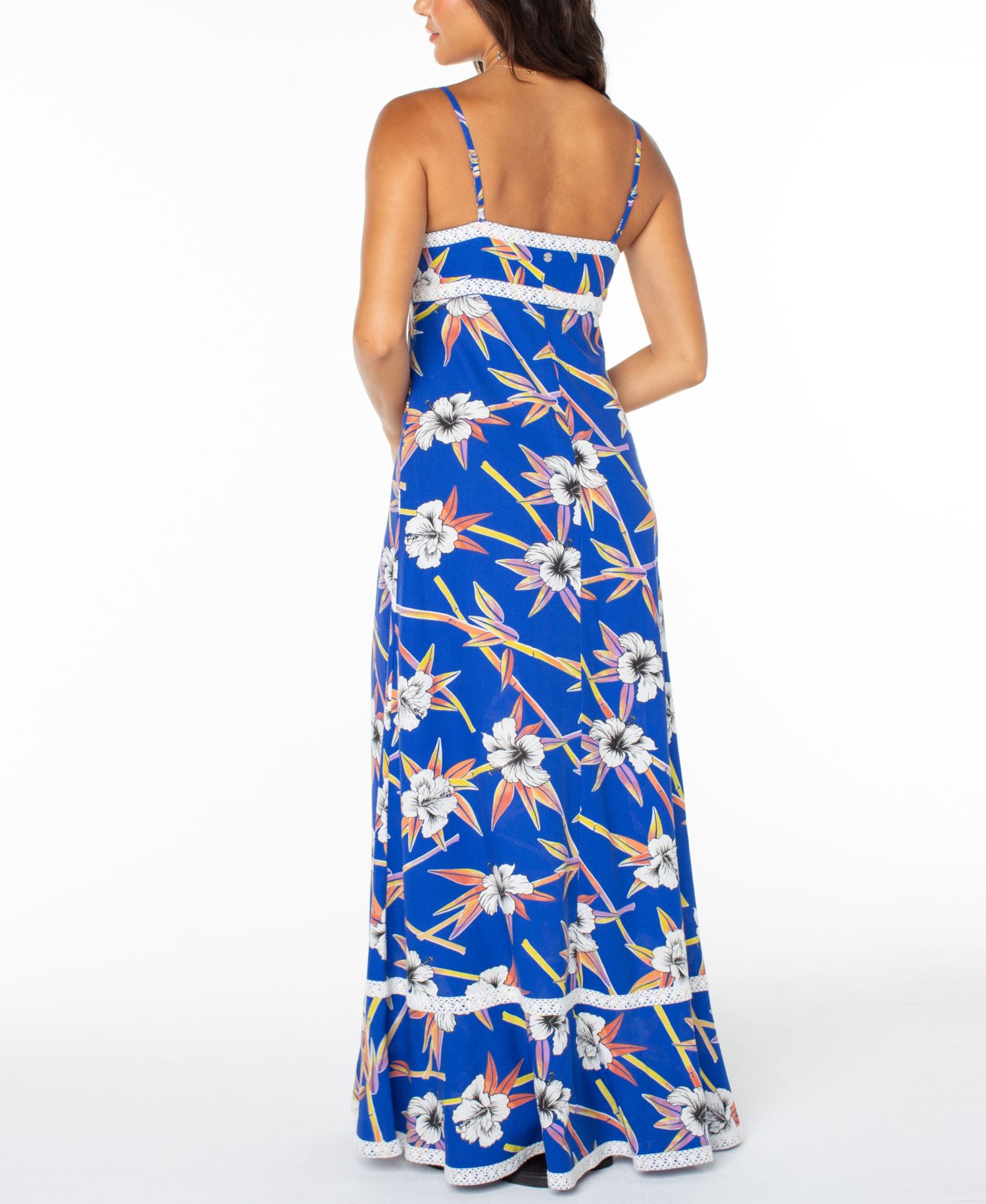 Women's Balmy Sunset Straight Neck Maxi Dress