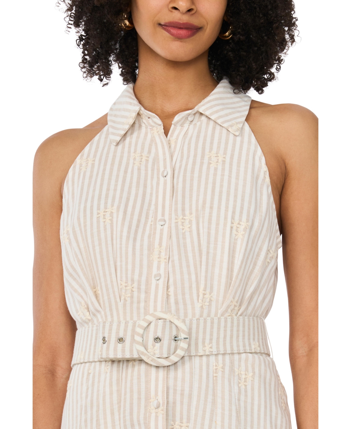 Vince Camuto Women's Collared V-Neck Maxi Dress