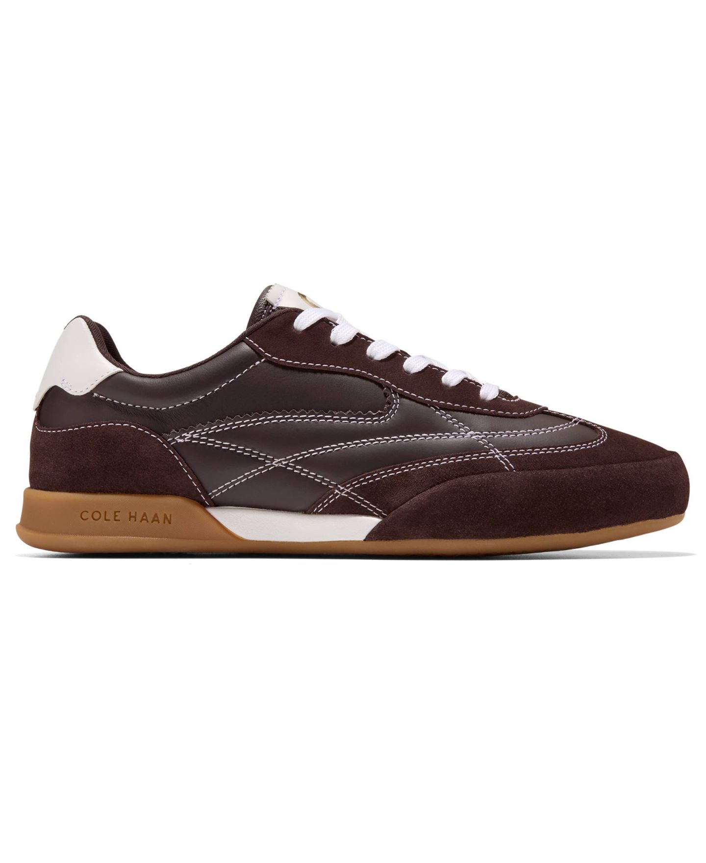 Женские кроссовки Cole Haan GrandPrø Turf 2.0 Lace-Up, цвет: Шоколадный замшевый / Белый кожаный — фото 2