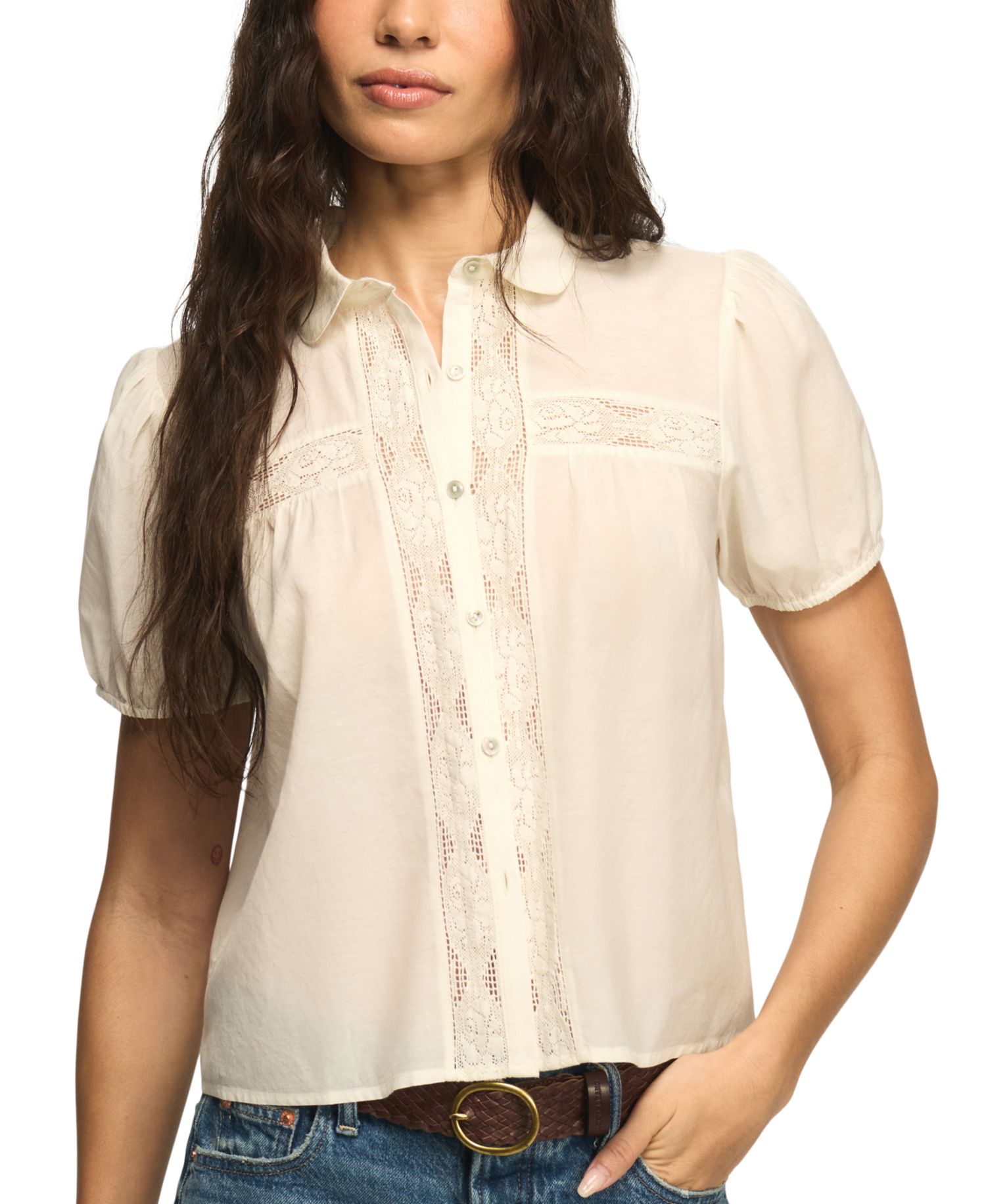 Women's Embroidered Peter Pan Collar Top