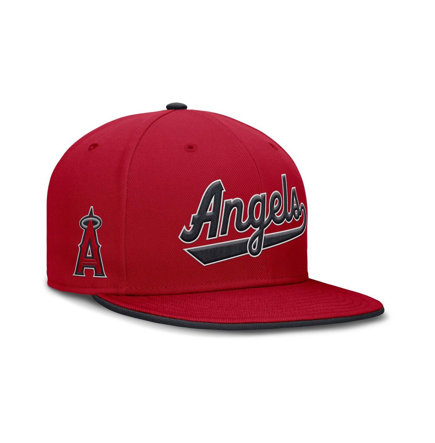 Мужская кепка Nike Red Los Angeles Angels Primetime Dri-FIT Round Bill True Fitted Hat — фото 1