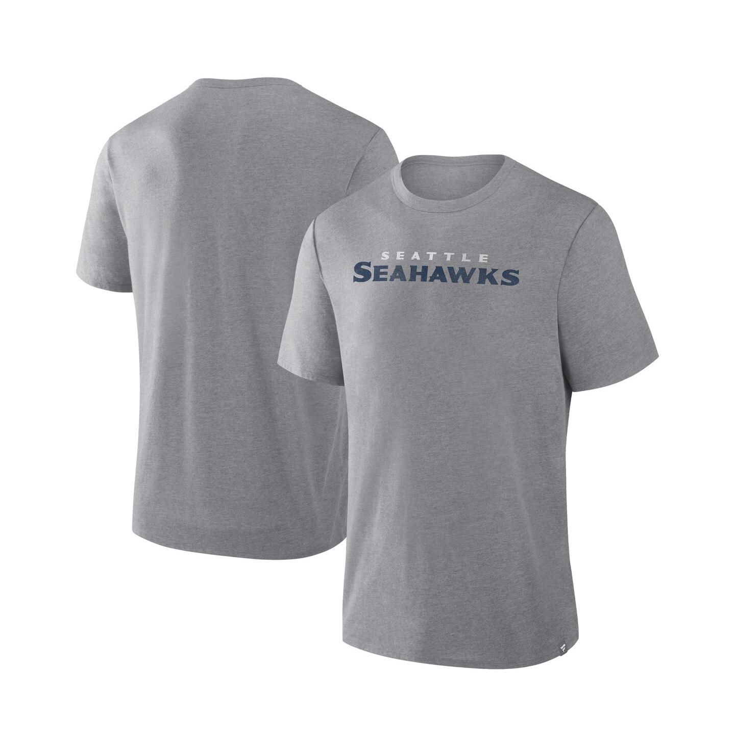 Мужская футболка Fanatics Heather Gray Seattle Seahawks Pass Rush Tri-Blend — фото 1