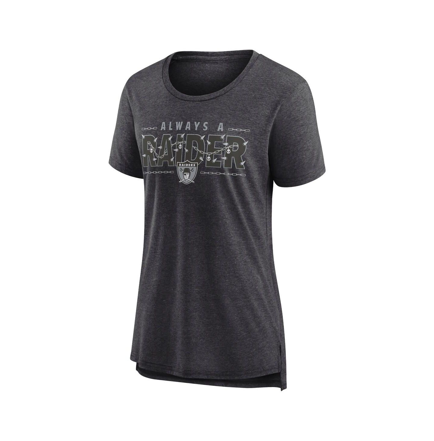 Женская футболка Nike Charcoal Las Vegas Raiders Vintage Graphic Tri-Blend Scoop Neck — фото 2