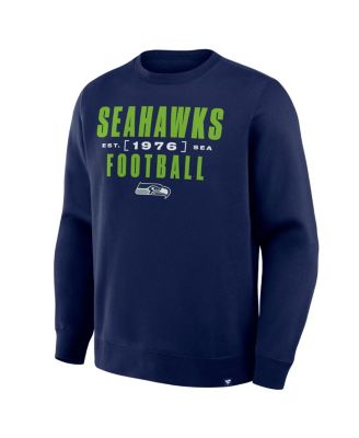 Men's College Navy Seattle Seahawks Powerful Throw Legacy Pullover Sweatshirt