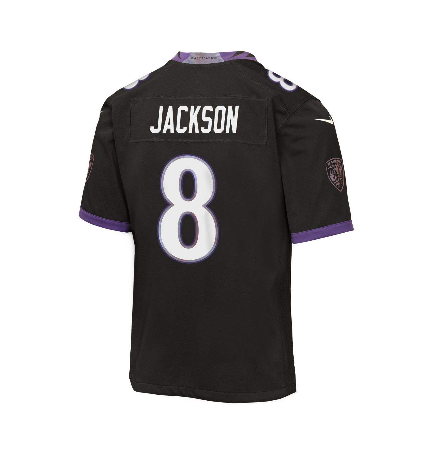 Детское джерси Nike Lamar Jackson Baltimore Ravens Alternate Game, Black — фото 3