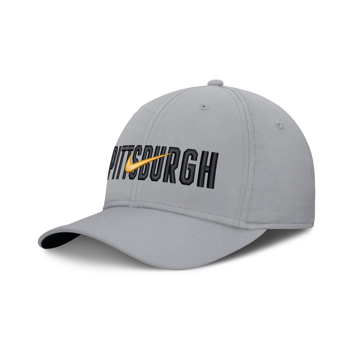 Мужская кепка Nike Gray Pittsburgh Pirates Primetime Rise Dri-FIT Flex Hat — фото 1