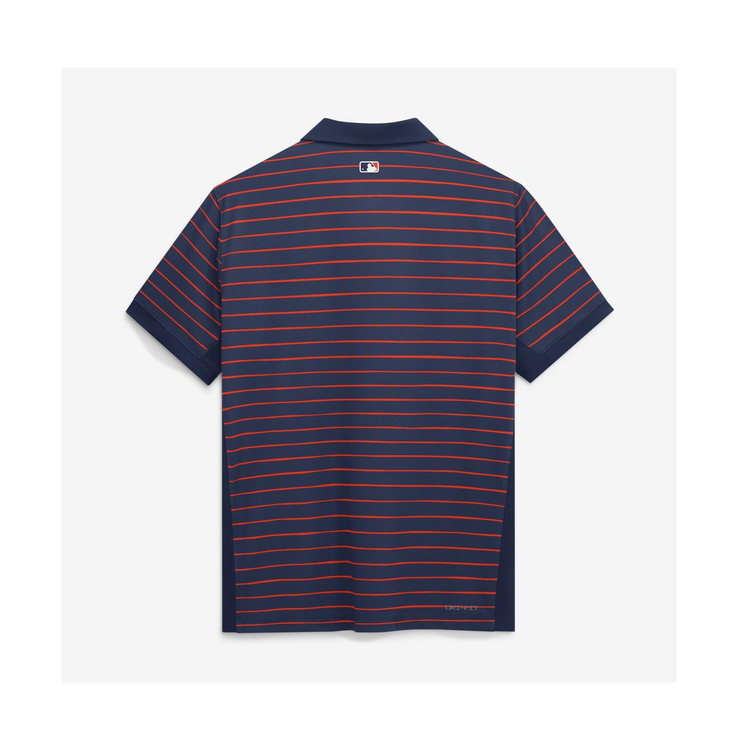 Мужское поло Nike Navy/Orange Houston Astros Authentic Collection City Connect Striped Victory Dri-FIT Polo Shirt — фото 2