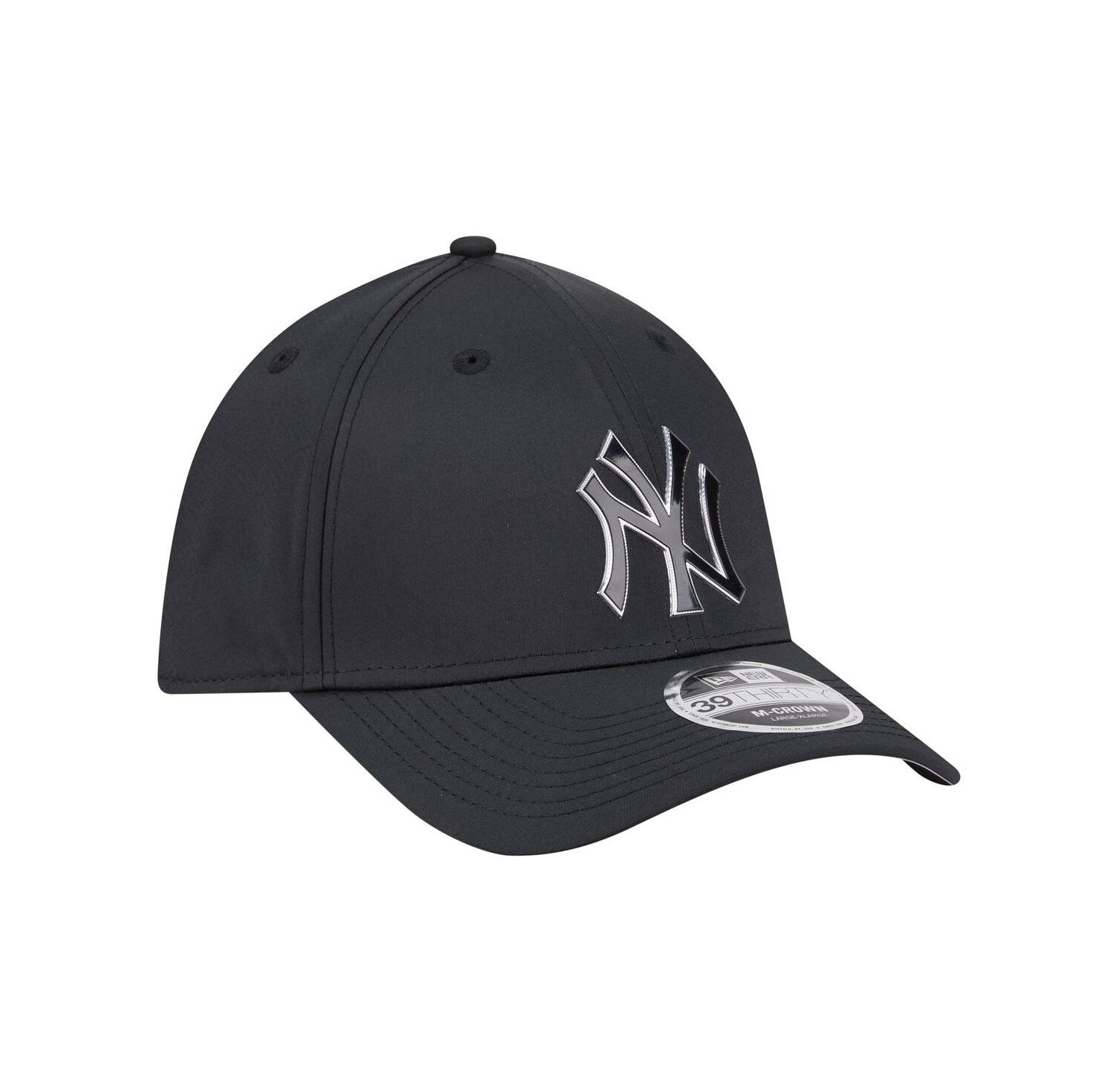 Men's Black New York Yankees Metallic 39THIRTY M-Crown Flex Hat