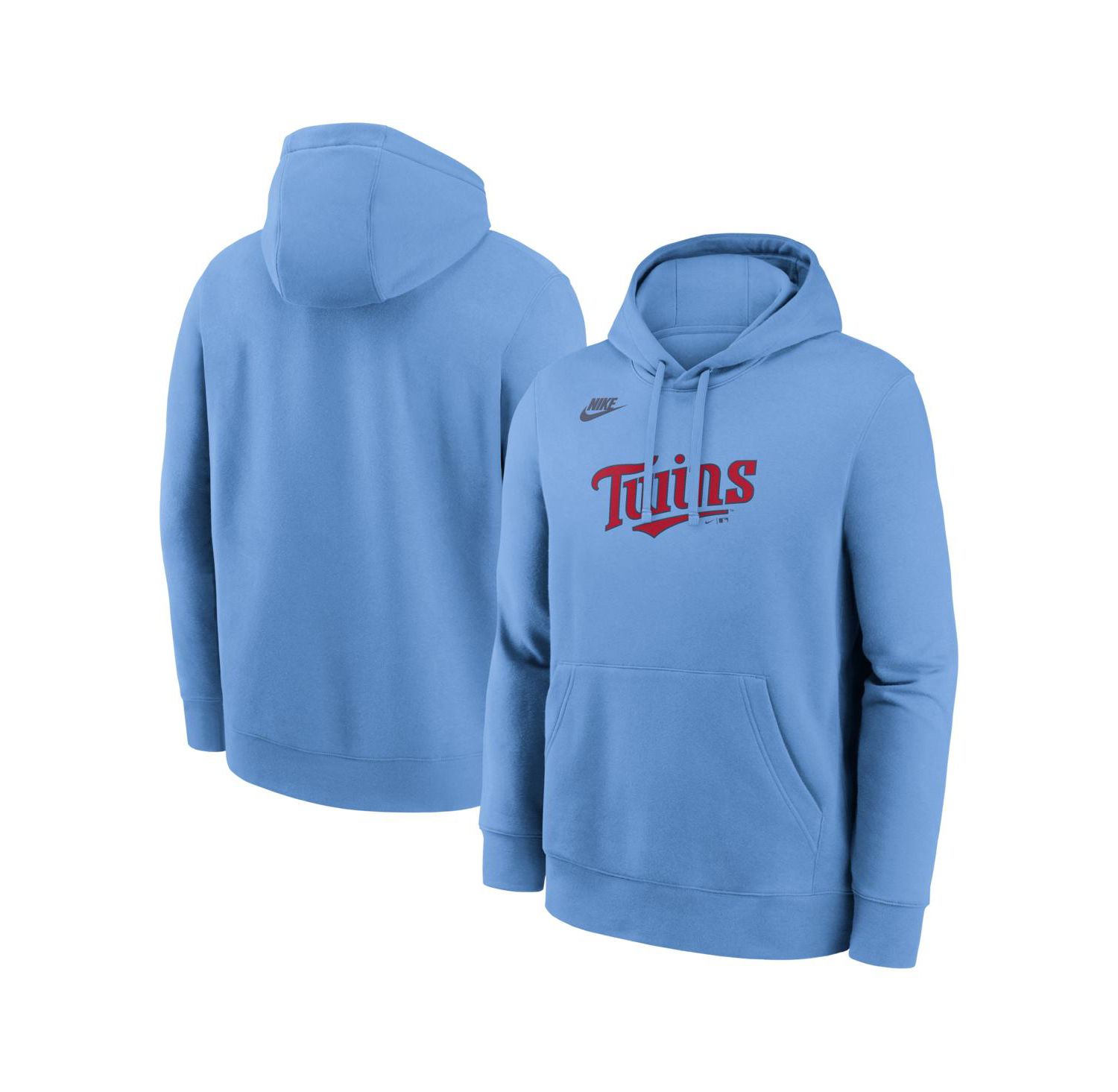 Men's Light Blue Minnesota Twins Cooperstown Collection Wordmark Club Hoodie