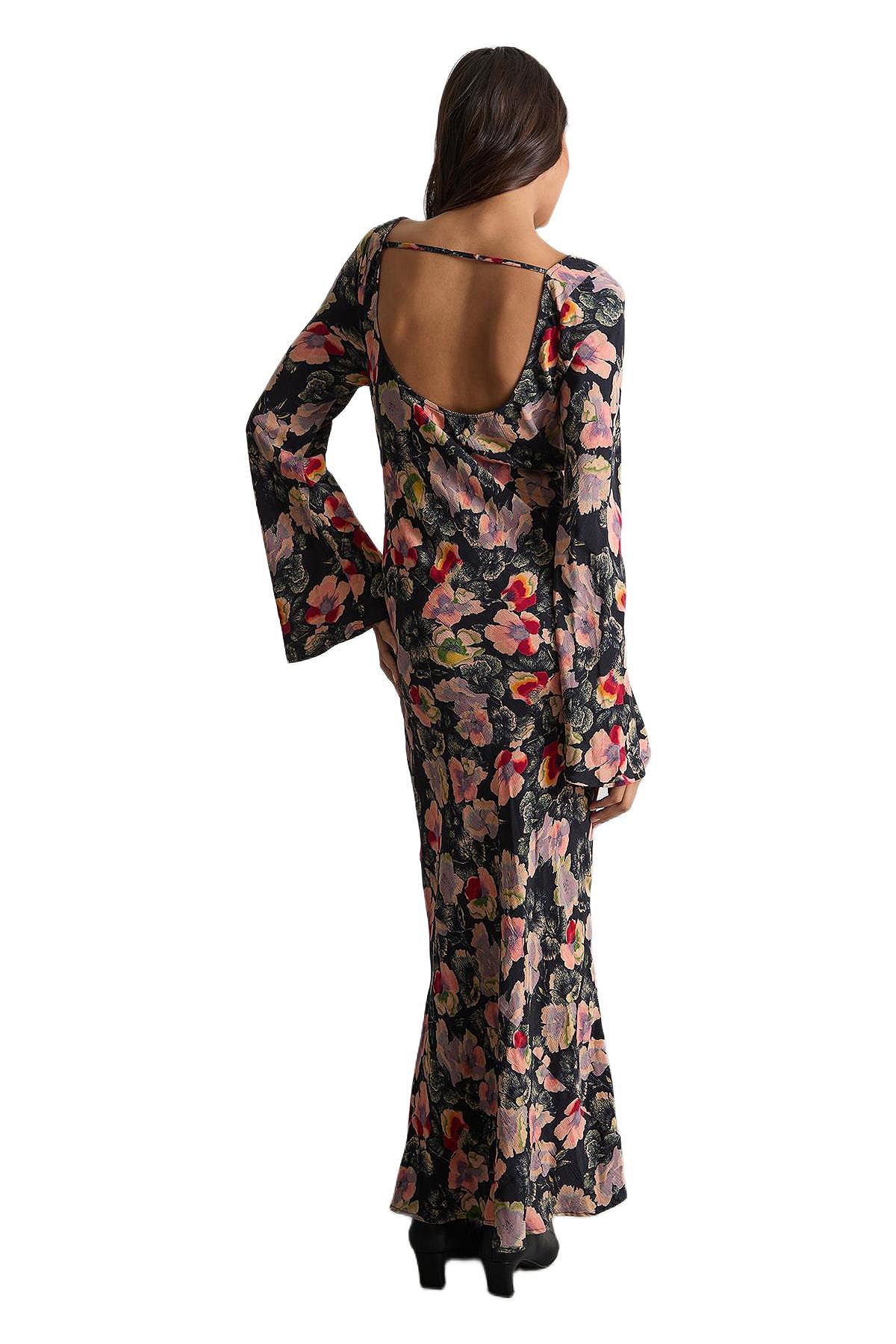 Warehouse Women's Floral Bias Cut Scoop Back Midaxi Dress view 3 — MAYCSS fashion products