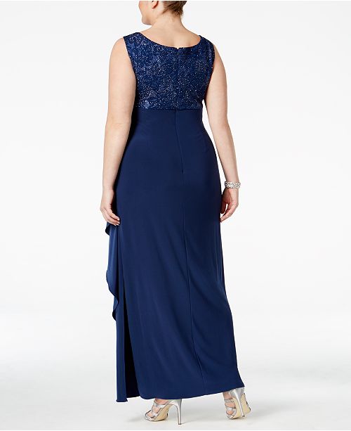 plus size metallic gown