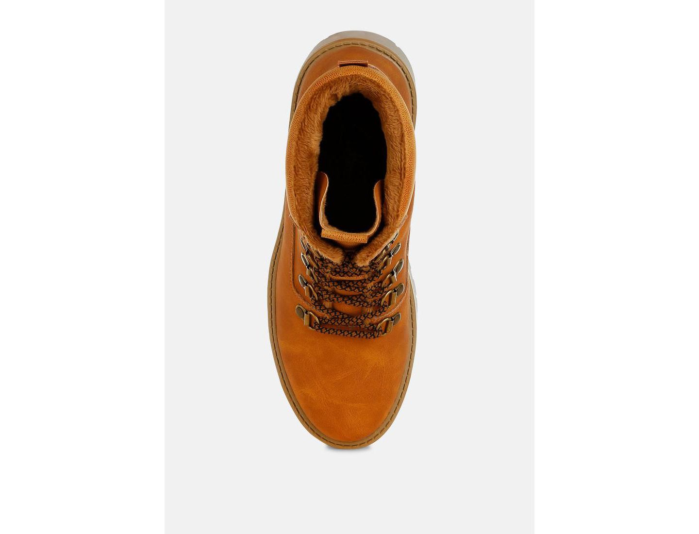 Женские ботинки London Rag Boskoff Lace-Up Chunky Warm Ankle, цвет: Бежевый / Хаки — фото 8