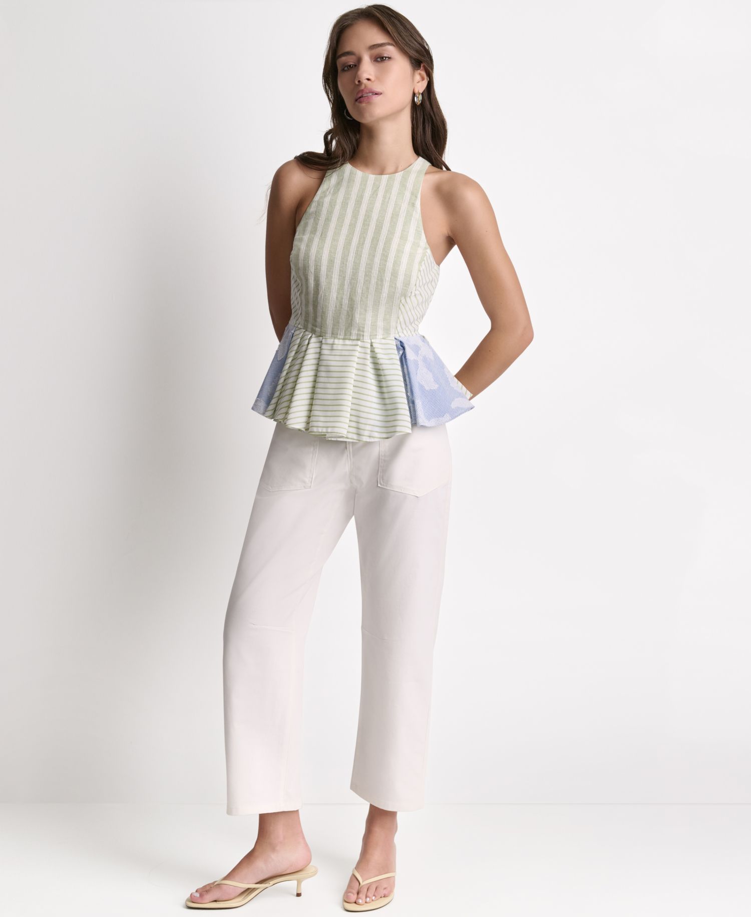Women's Sleeveless Ruffle Peplum Top