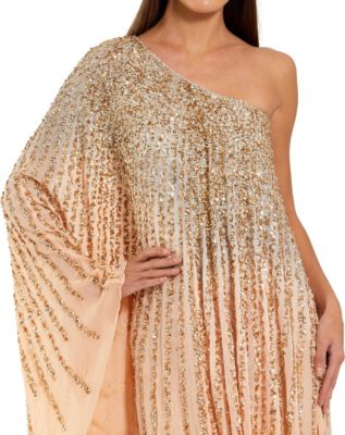 Mac Duggal Women's One Shoulder Ombre Sequin Kaftan Dress - Macy's