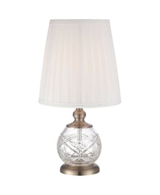Ida Traditional Accent Table Lamp 15" High Crystal Sphere Empire Shade for Bedroom Bedside Nightstand Office Family House Home